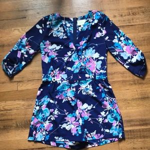 Floral romper with pockets